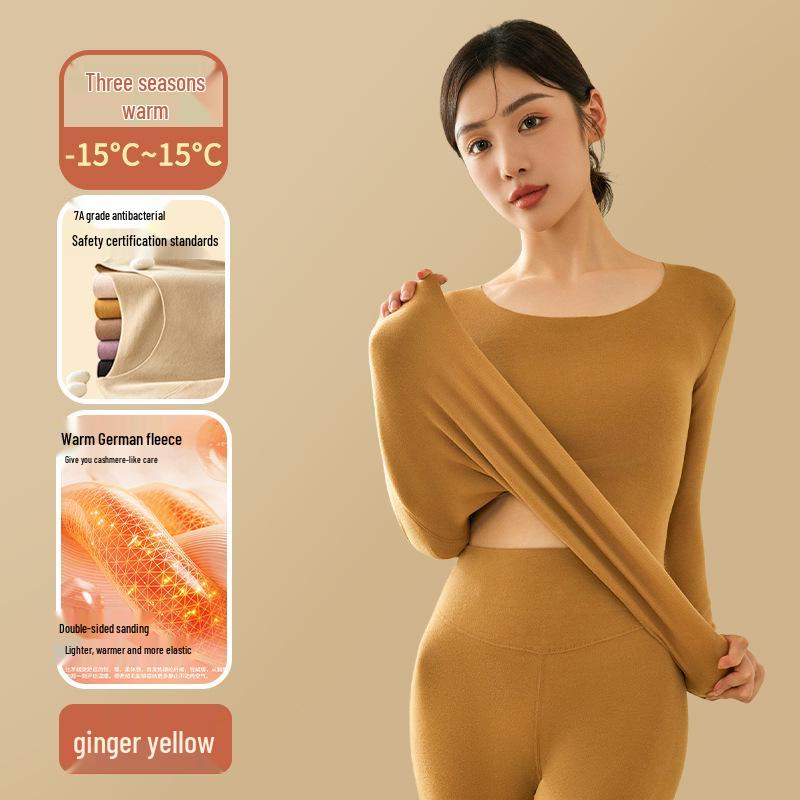 Women's German Velvet Seamless Plush Warm Round Neck Shirt - Thickened Winter Inner Wear