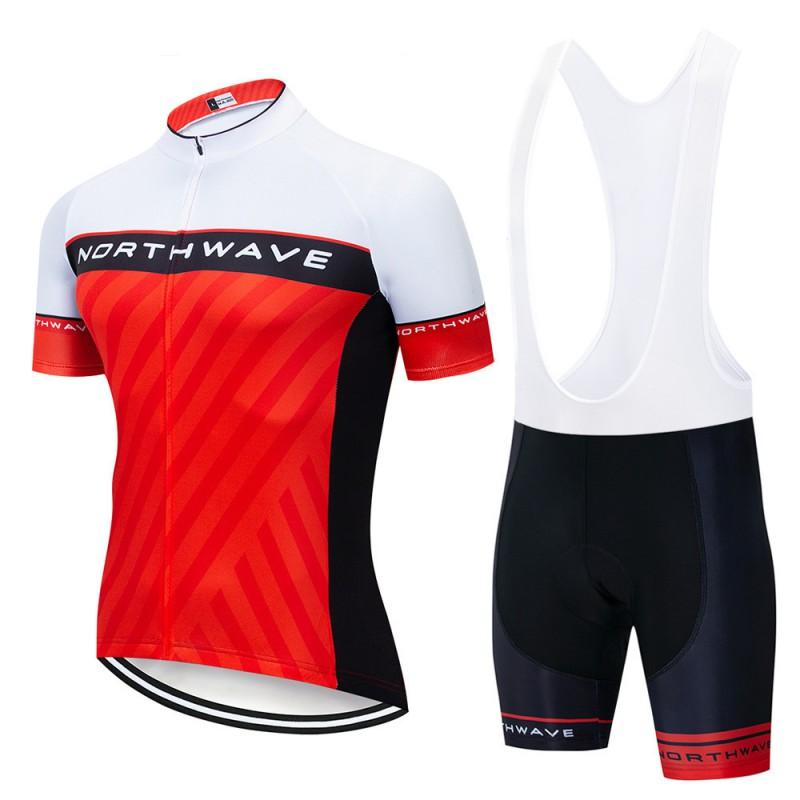 Unisex Cycling Jersey Set Short Sleeve Bib Shorts Breathable Moisture Wicking Bike Wear