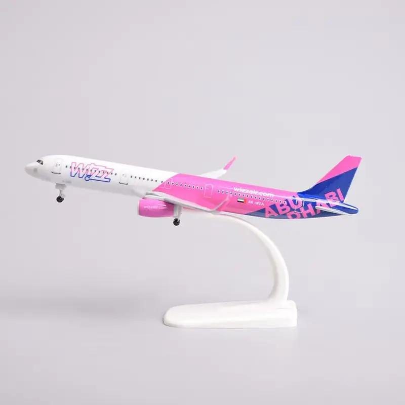 

Масштаб 1/400 20 см 321 Самолет Wizz, Миниатюрный самолет WIZZ AIR A321, Самолет из металлического сплава, Коллекционный подарок розовый