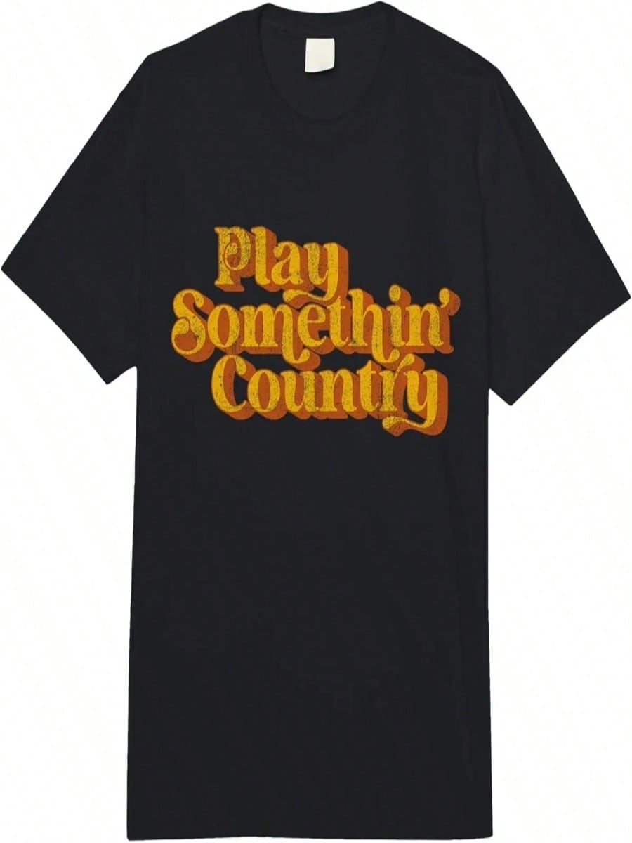 Vintage Play Something Country Music Saying Funny Retro 70 s Adult Heavyweight T-Shirt S разноцветный
