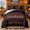 Slipknot Pattern Bedding 3Pcs Set Custom Name, Bed Sheet And Pillowcases For Home Bedroom