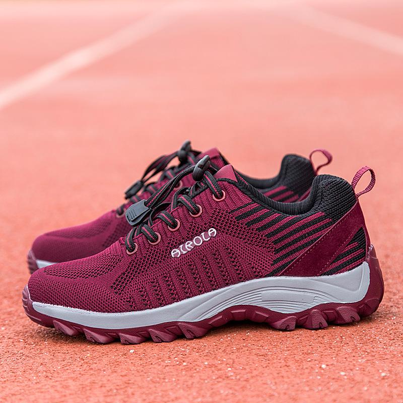 Mode Damen Neue Schnür-Lauf-Trainingsschuhe, Lässig, Bequem, Atmungsaktive Walking-Schuhe, Herren- und Damen-Sport und Freizeit