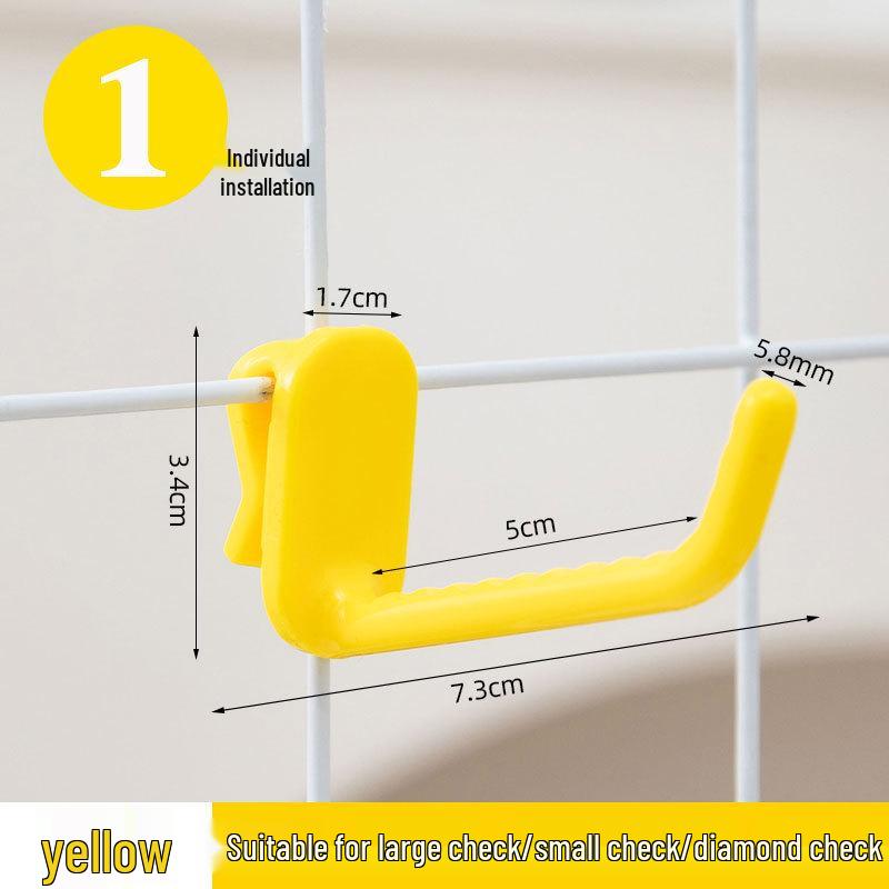Nail-Free Grid Panel Hook for Wire Mesh Shelves - No-Drill Wall Storage Hooks for Kindergarten Display