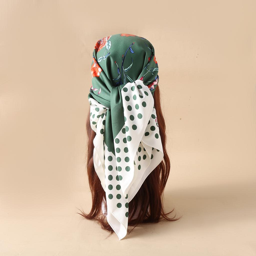 90CM Four Seasons Square Large Square Scarf Luxury Decorative Shirt Professional Headscarf Hairband Sunscreen Headscarf