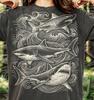 Great White Shark Ocean Predator Marine Life Comfort Colors® Tshirt, Sea Creatures Nautical Waves Deep Blue Nature Vintage Bootleg Tee