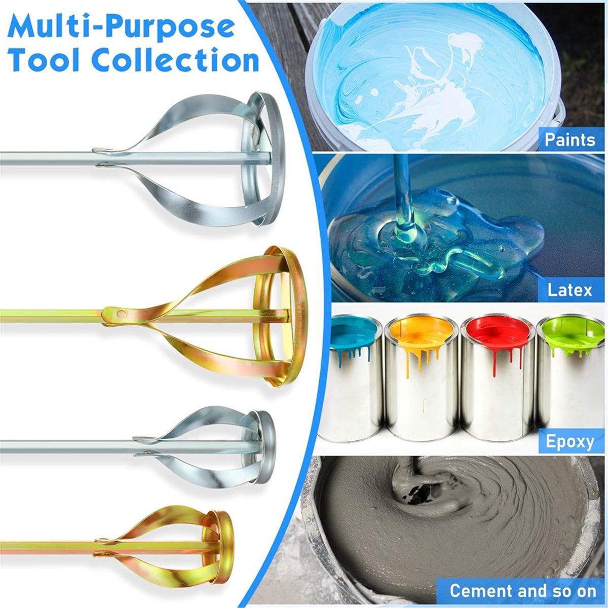 

2026 New 4 Pcs Paint Mixer for Drill Paint Stirrer Fits 1-5 Gallon Buckets for All Standard Drill Bits, for Concrete Resin Epoxy China Mainland