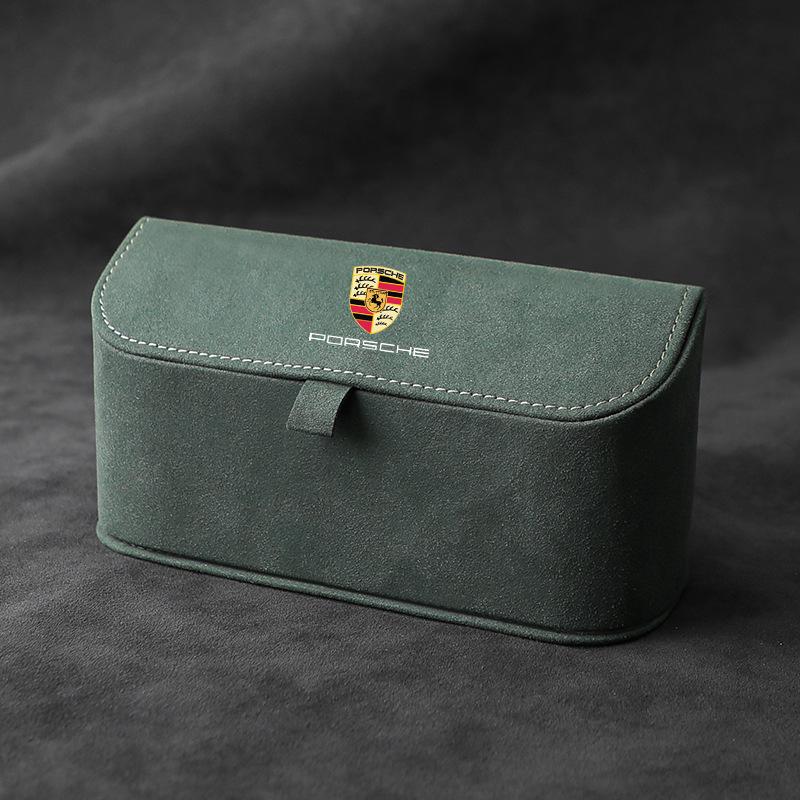 პორშე ზამშის მზის დამცავი სათვალის დამჭერი - მანქანის მზის სათვალის შესანახი და ინტერიერის დეკორის აქსესუარი