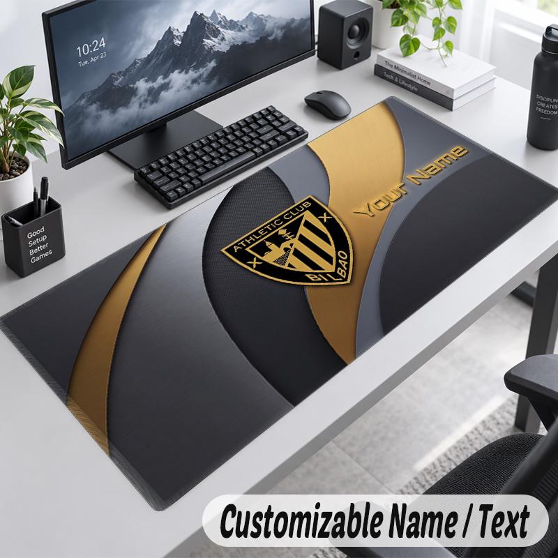Custom Name Text Mouse Pad Athletic Bilbao FC Personalized Desk Pad For Work And Gaming