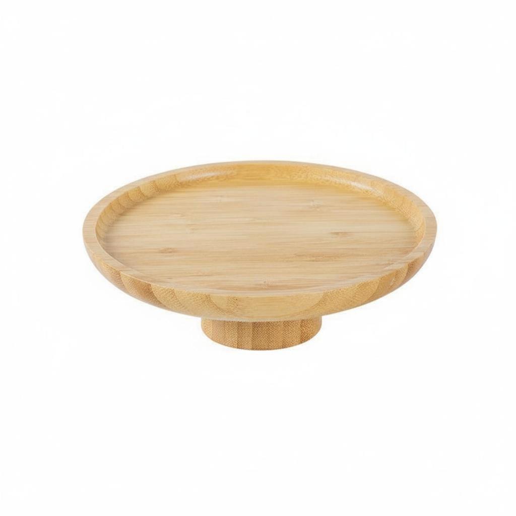 High Footed Serving Plate Elevated Design Wooden Pedestal Tray Vintage type Pedestal Dessert Plate for Living Room, Tea Time,