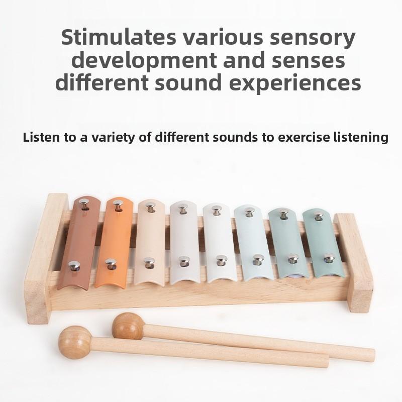 Shaking Soundboard Wooden Bell Sand Hammer Bell Drum Children Toy Percussion