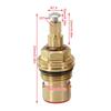 Brass Ceramic Faucet Spool Replacement Tap Cartridge Valve Ceramic Disc Gland Quarter Turn 20 Teeth 1/2inch Ceramic Accessory