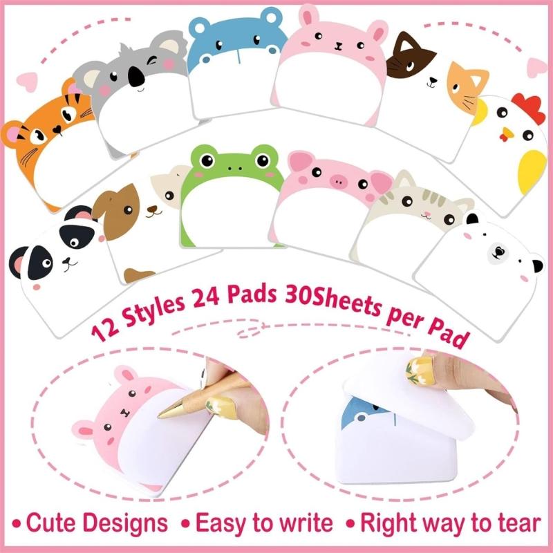 360 Sheets Cartoon Notes Paper Small Notes Pad Adhesive Note Paper Pocket Note Memo Pad for Writing Journaling Noting