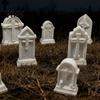 Miniature Horror Scene Props 10Pcs Mini Tombstone, 3D Printed Unpainted Gravestone Model Kit, Micro Cemetery PLA Parts Diorama Accessories, Halloween