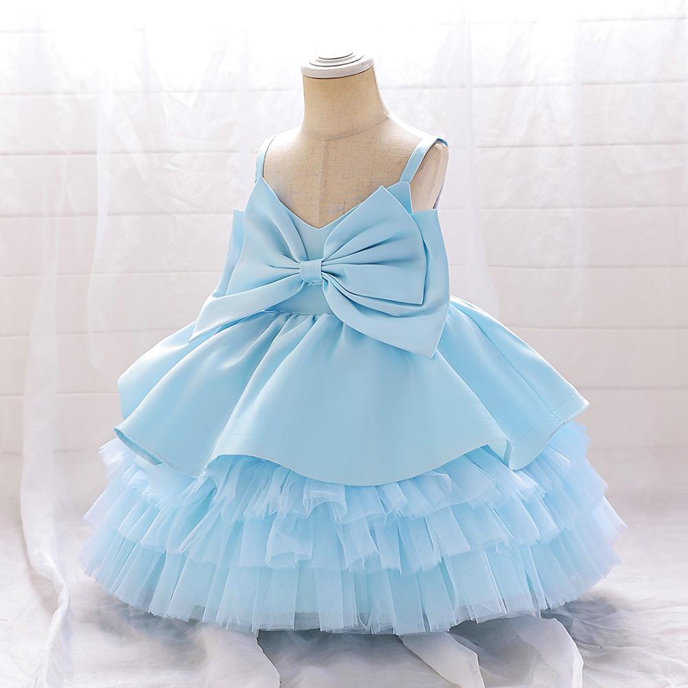 0-2 Years Flower Baby Girls Wedding Birthday Bownot Dresses Clothing Toddler Kids Princess Party Ball Gown Dress Costume Clothes