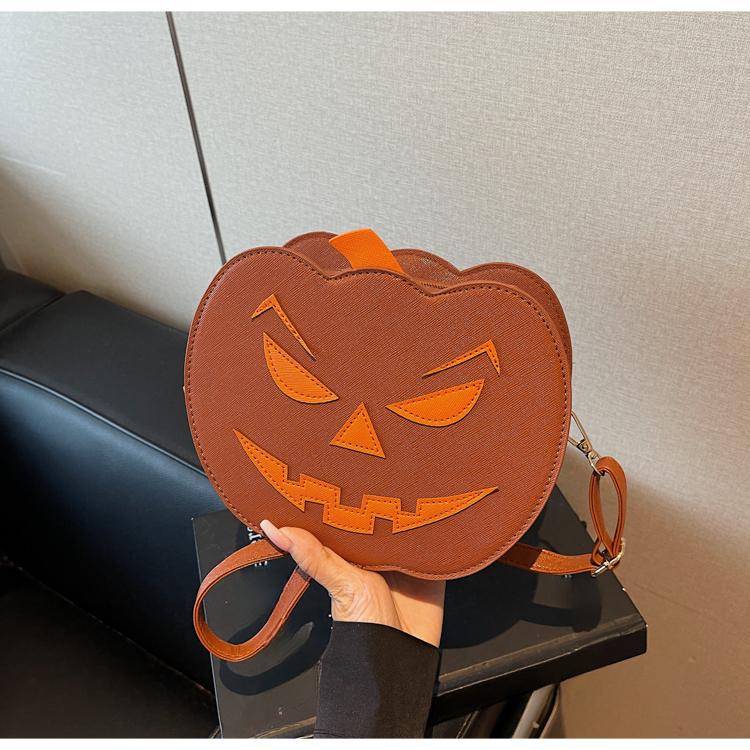 Dýňová crossbody taška pro ženy Dýňová taška přes rameno Dámská Halloweenská taška PU kůže Démon Messenger taška Halloweenská nákupní taška