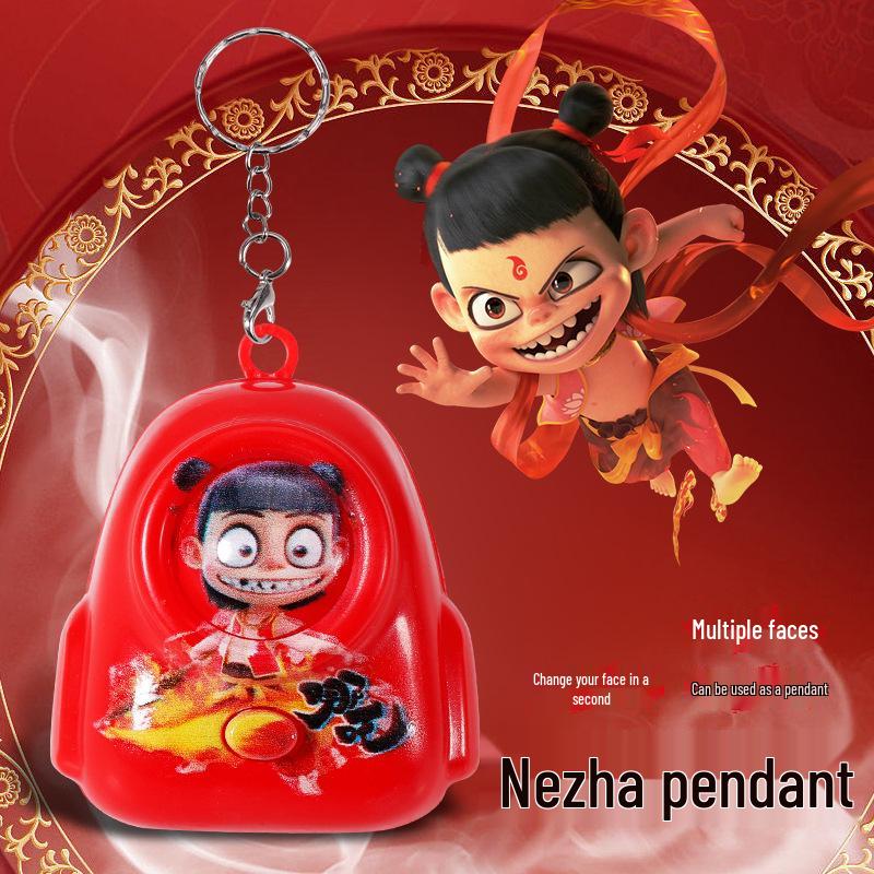 Nezha Backpack Style Face-Changing Toy: Magic Boy Doll from "Havoc at Sea" Movie Merchandise