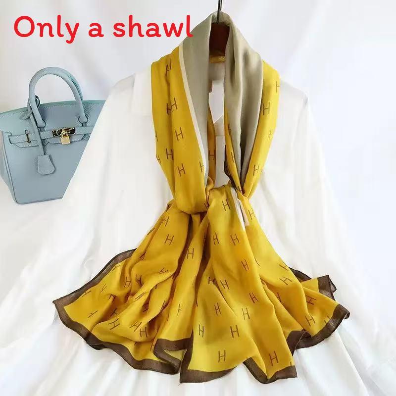 

Polyester Scarf For Women With Sun Protection And Warmth Suitable For All Seasons Yellow