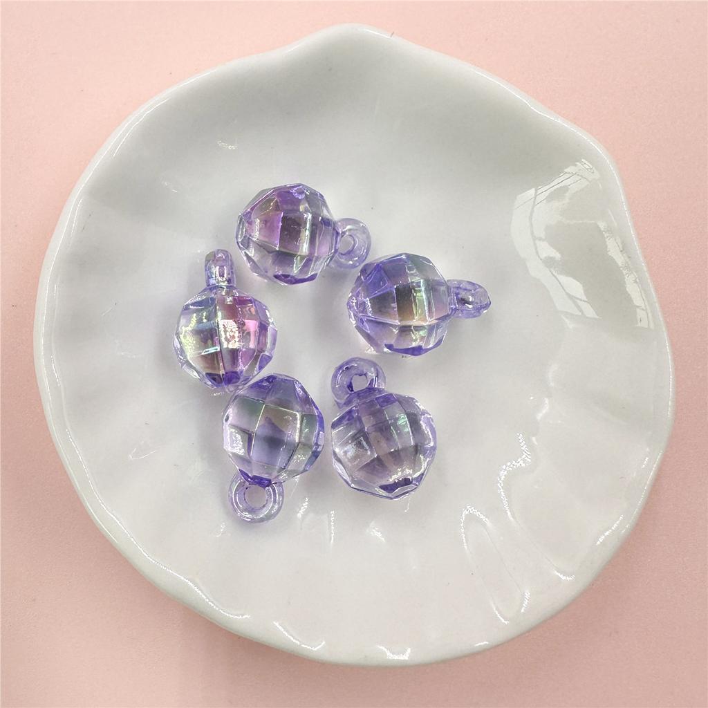 12*17.5mm 5 Stück Bunte Runde Transparente Schmuckzubehör Acrylperlen für DIY Anhänger Perlenfädeln Handgefertigtes Zubehör