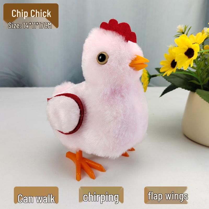 Электрическая пищащая плюшевая игрушка-цыпленок с двигающимися крыльями - Интерактивный детский электронный питомец