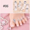 8 Pcs Comfortable Crystal Diamond Waterdrop Pedicure Tool Toe Silicone Separator Flower