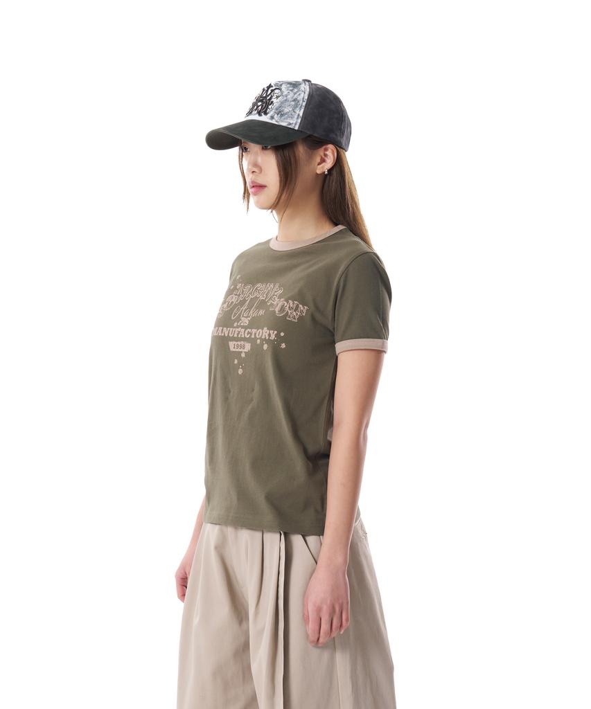 AAKAM Vtg Ink Ringer Top (Khaki)