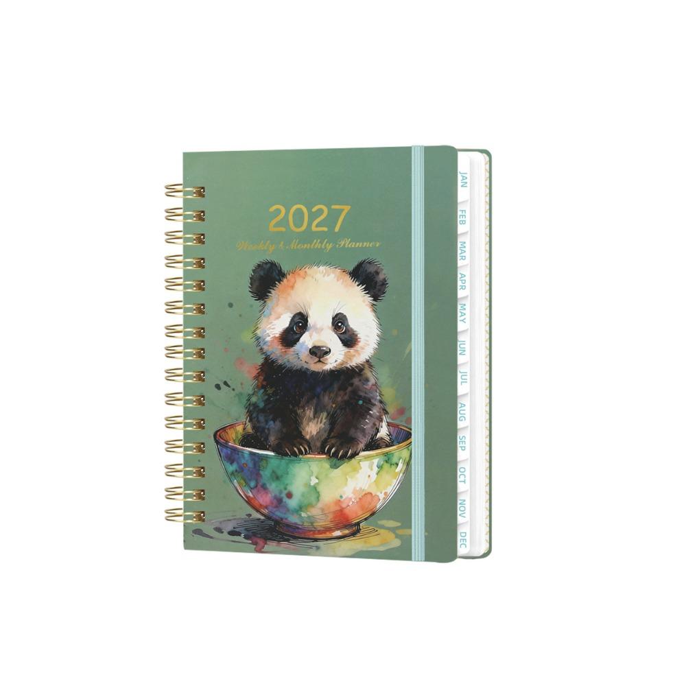 A5 Agenda Book Floral Pattern Daily Planner Book Portable 2027 Schedule Book  Students