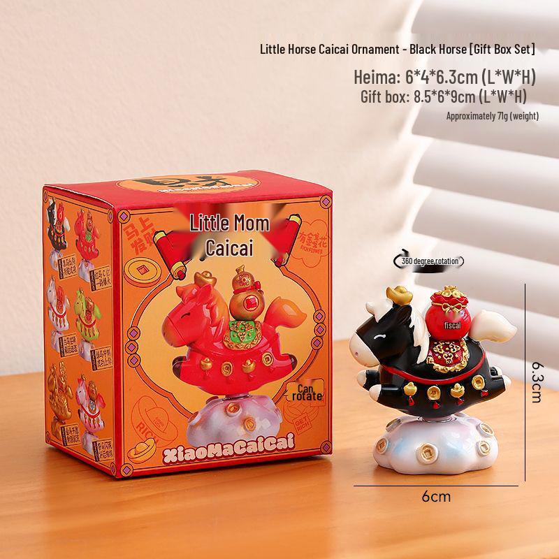 Guochao Jahr des Pferdes Tierkreiszeichen Schmuck - Glückstasche Schreibtischdekoration & Kreatives Neujahrs Souvenir zur Reichtumsanziehung.