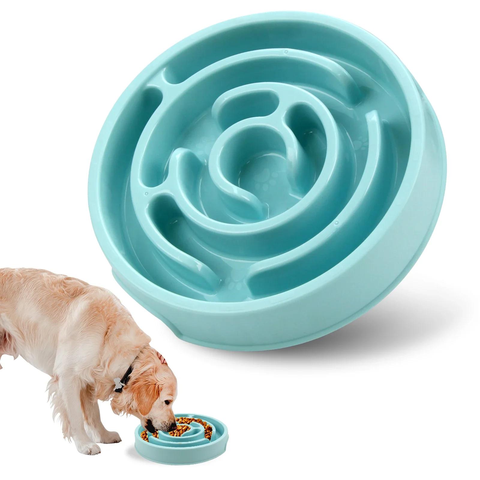 

Медленная миска для кормления домашних животных, забавная нескользящая нескользящая посуда для медленного кормления, эко миска для собак для больших, средних и маленьких собак, щенков