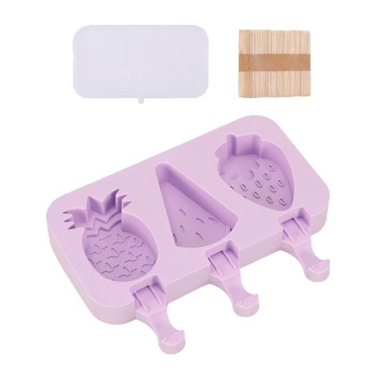 Silicone Popsicle Molds Cartoon Small Popsicles Maker Reusable Non-stick DIY Ice Popsicle Molds with 50 Wooden Sticks F