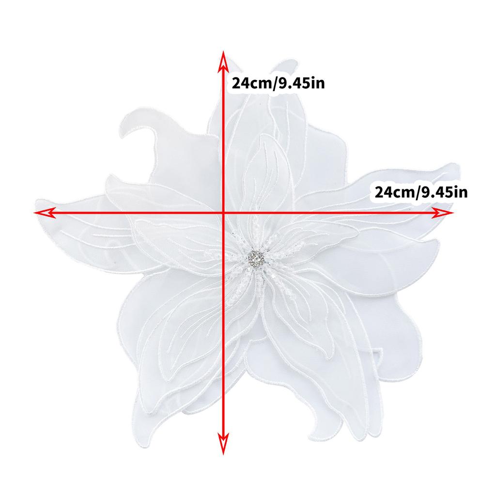 Bloemen Naaipatch Elegante Bloemen Kralen Applicatie voor Decoratie Extra Grote Applicaties Op Kleding Naaien