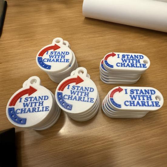 Backpack Charm I Stand with Charlie Backpack Tag Lightweight Backpack Accessory School Bag Charm
