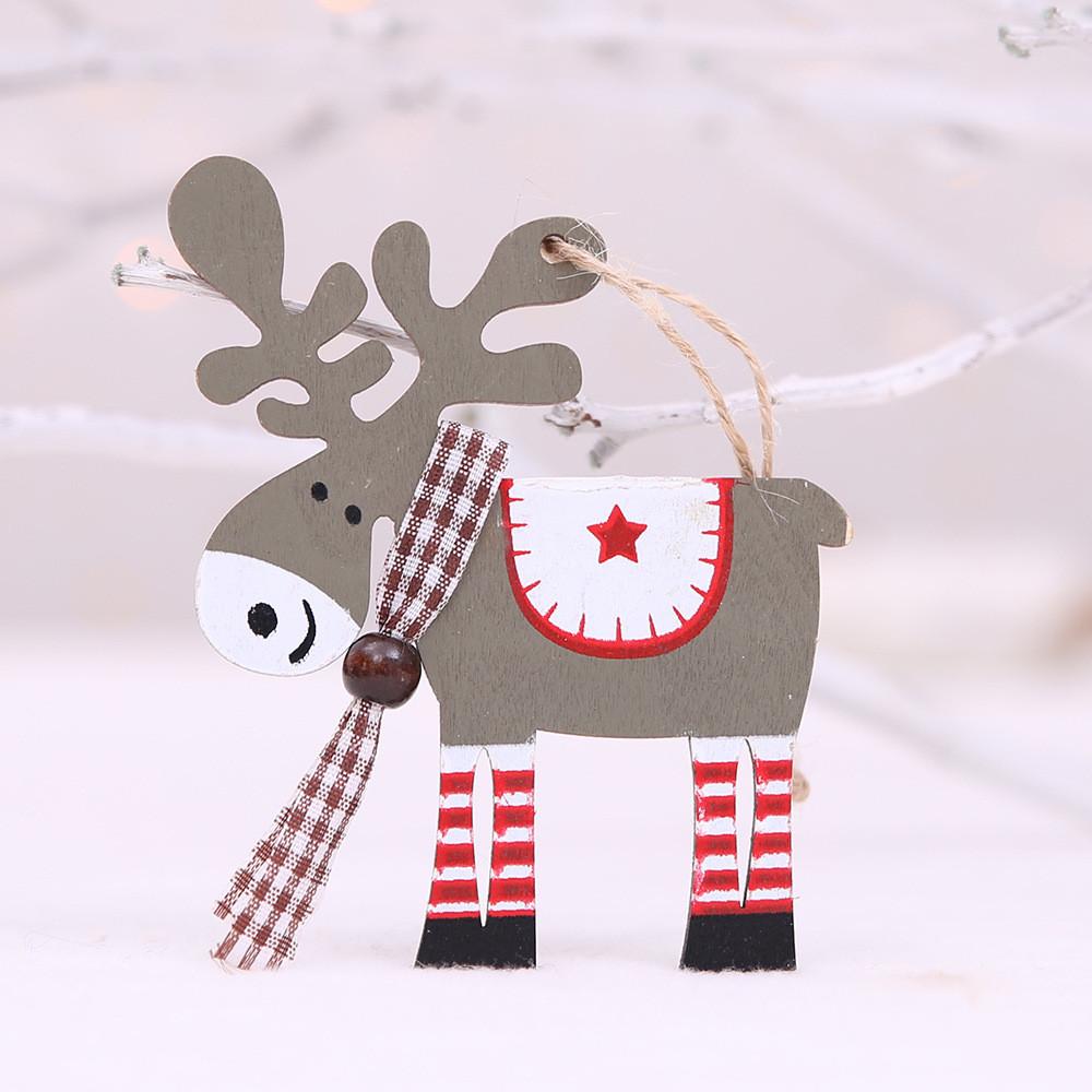 Wooden Joyful Christmas Reindeer Ornaments Playful Colorful Decorations For Celebrations Festive