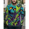 Men Long Sleeve T‑Shirt Colorful Zebra Stripe 3D Print Abstract Casual Streetwear Top