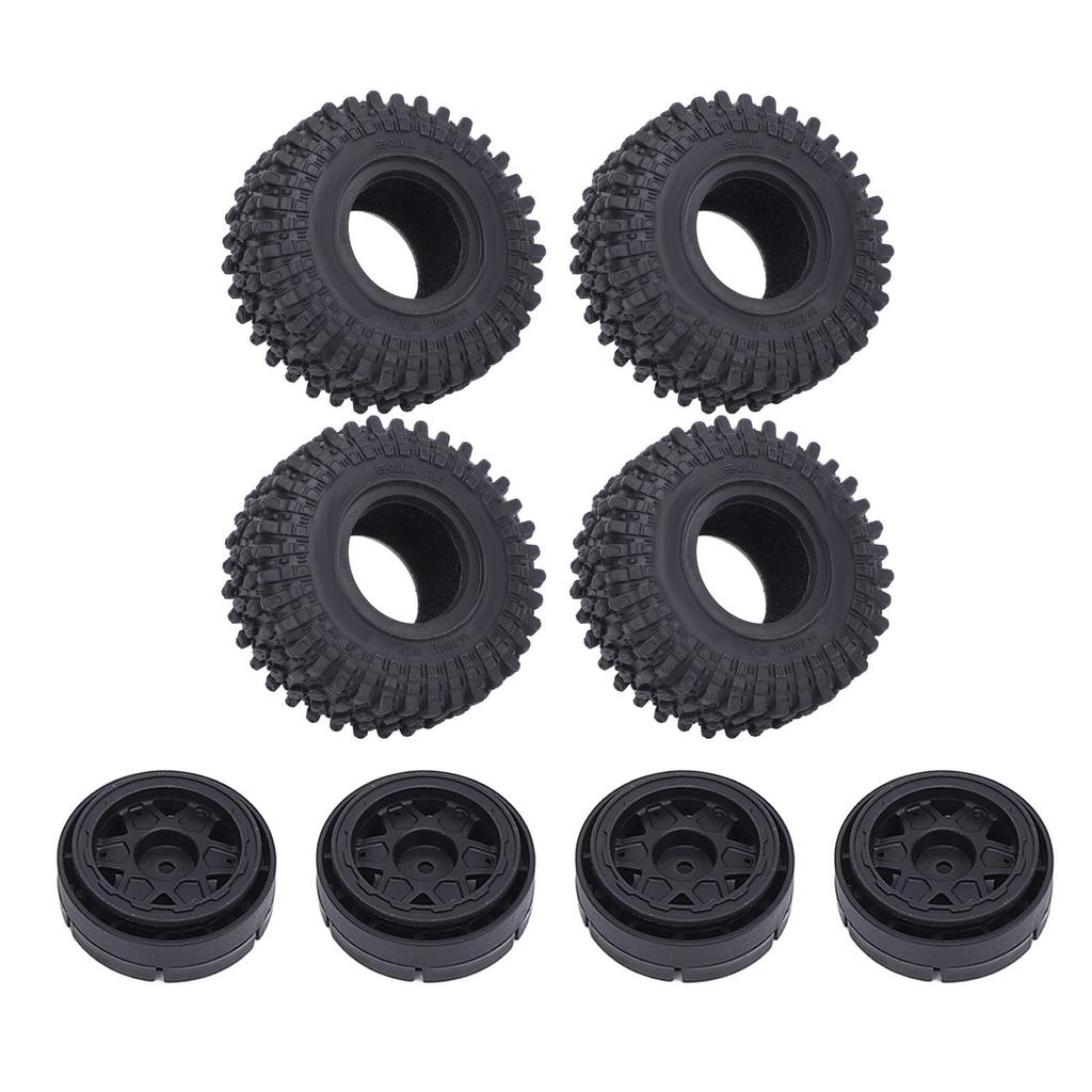 RC-Auto-Reifen Erhöhte Stabilität Abriebfest RC-Kunststoff-Reifensatz mit Radnabe für Axial SCX24