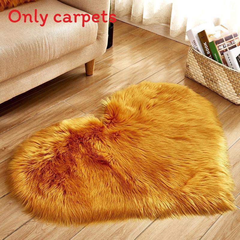 Simple Heartshaped Silk Plush Rug With Soft Texture For Living Room And Bedroom Decor