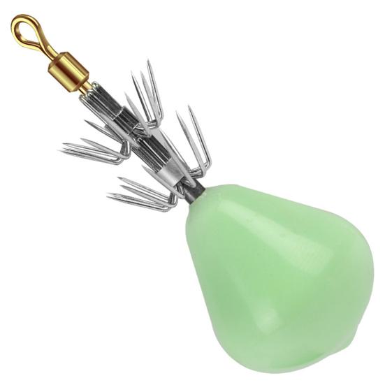 

6 см крючки для кальмаров, двухслойные, не выцветают, прочные, полезные, светящиеся, приманки для осьминога, рыболовные приманки для каракатиц 60g