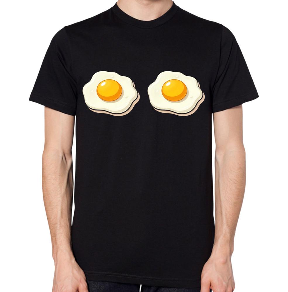 

Fried Eggs White T-Shirt Mens Womens Cool Funny Boobs Tee Unisex T*ts Top XL