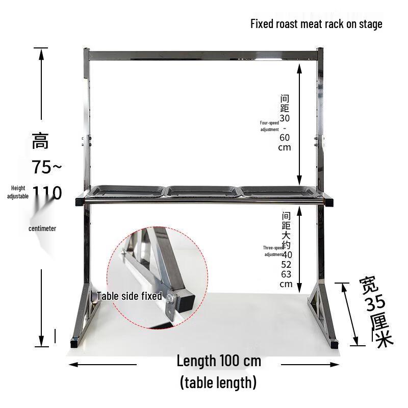 

Commercial Stainless Steel Tabletop Meat Display & Draining Rack