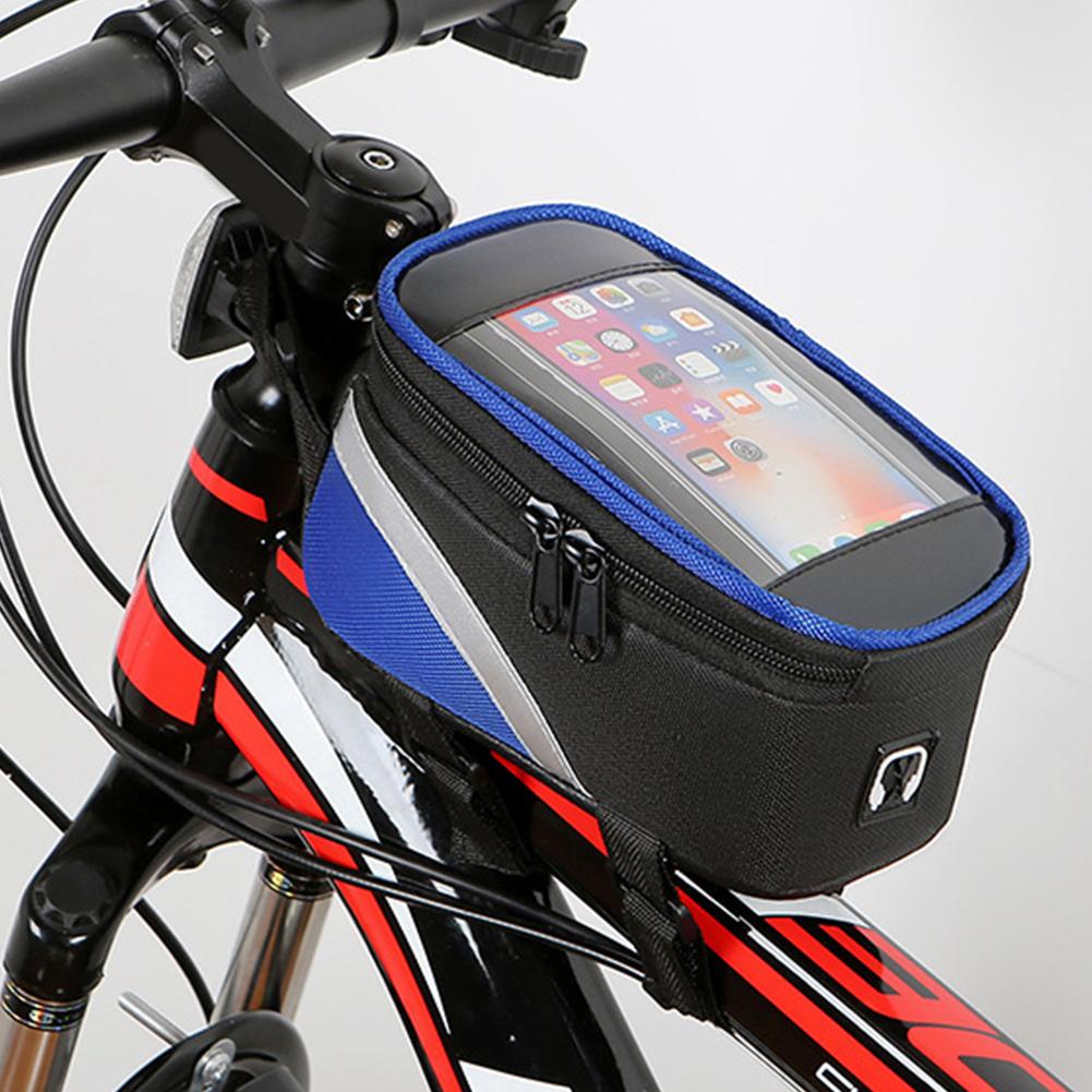Bicycle Phone Bag Waterproof Reflective MTB Mountain Bike Phone Bags Rainproof Front Touch Screen Cycling Front Top Tube Bag