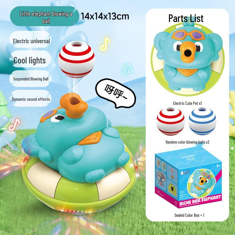 Electric Frog & Elephant Music Toy Set: Hovering Ball and Light-Up Features