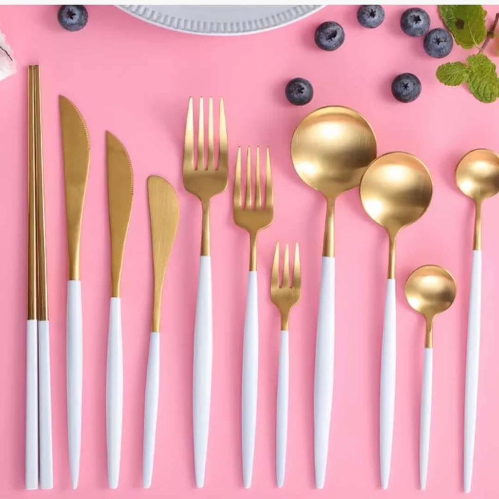 Cesa beams sztućce zestaw sztućców stylowe sztućce złote sztućce skandynawski camp styl cutipol podstawowy 5 sztuk x 2 zestaw łyżka widelec nóż łyżeczka widelczyk do ciasta
