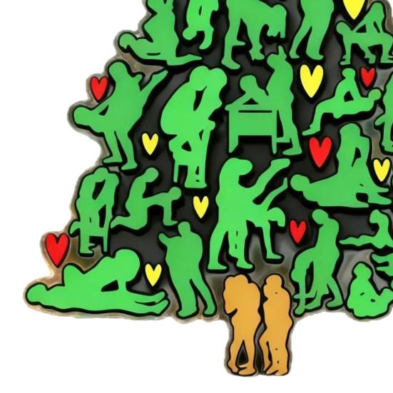 Zlobivý stromeček Vánoční ozdoba Humorná 2D akrylová Zelený strom Tvar Závěsná dekorace Vtipné Dospělé Sváteční Dárky pro Páry