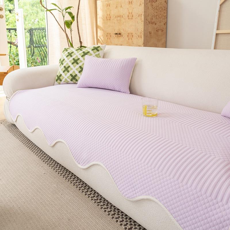 

Однотонная подушка для дивана из ледяного шелка, чехол для дивана, устойчивый к царапинам от домашних животных, прочный летом, подходит для спальни, гостиной и офиса 90*160cm