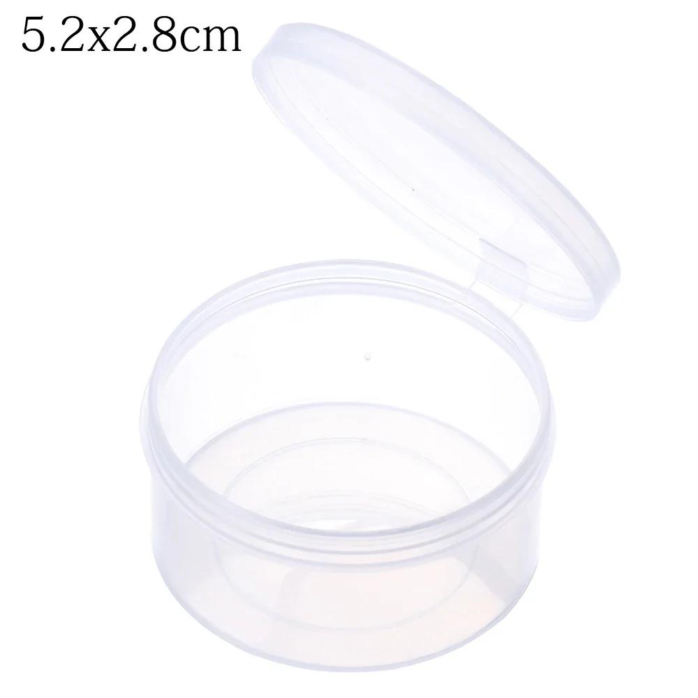 Square Round Plastic Transparent Storage Box Small Items Sundries Organizer Case Jewelry Beads Container Box Tools Accessories
