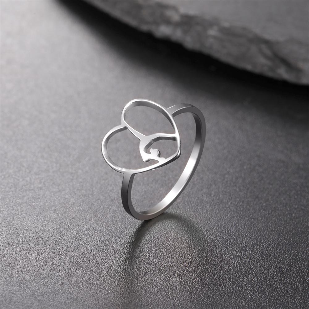 My Shape Gymnastics Girl Rings for Women Stainless Steel Artistic Gymnast Sports Ballerina Dancing Girls Finger Rings Jewelry