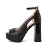 Fashion Summer European and American Peep Toe Shoes Super High-Heeled Pumps Platforms Goth Sandals Ankle Strap Buckle Wedding Party Shoe