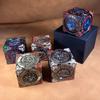 Spinner Würfel 7-in-1 Metall DND Würfelset Drachen Metallic D&D Würfel mit Geschenkbox für Dungeons and Dragon Spiel, RPG Rollenspiel Tischspiel Geschenke