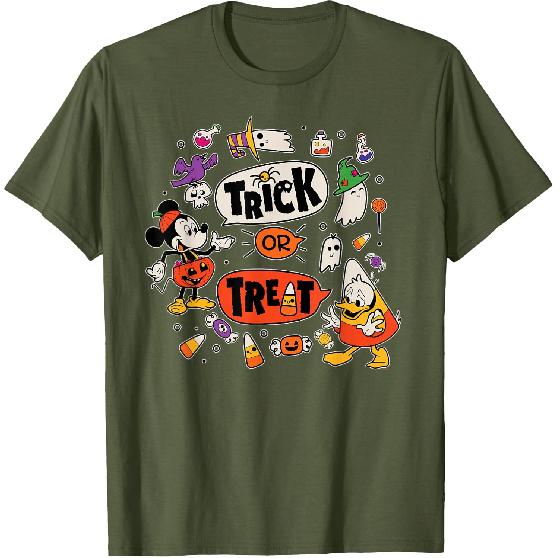 Disney Mickey Mouse Donald Duck Trick or Treat Halloween T-Shirt