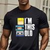 Herren Retro Media Grafik T-Shirt Mit IM THIS OLD Text In Abgenutzten Weißen Buchstaben Design T-Shirt Rundhals Lässiges Oberteil