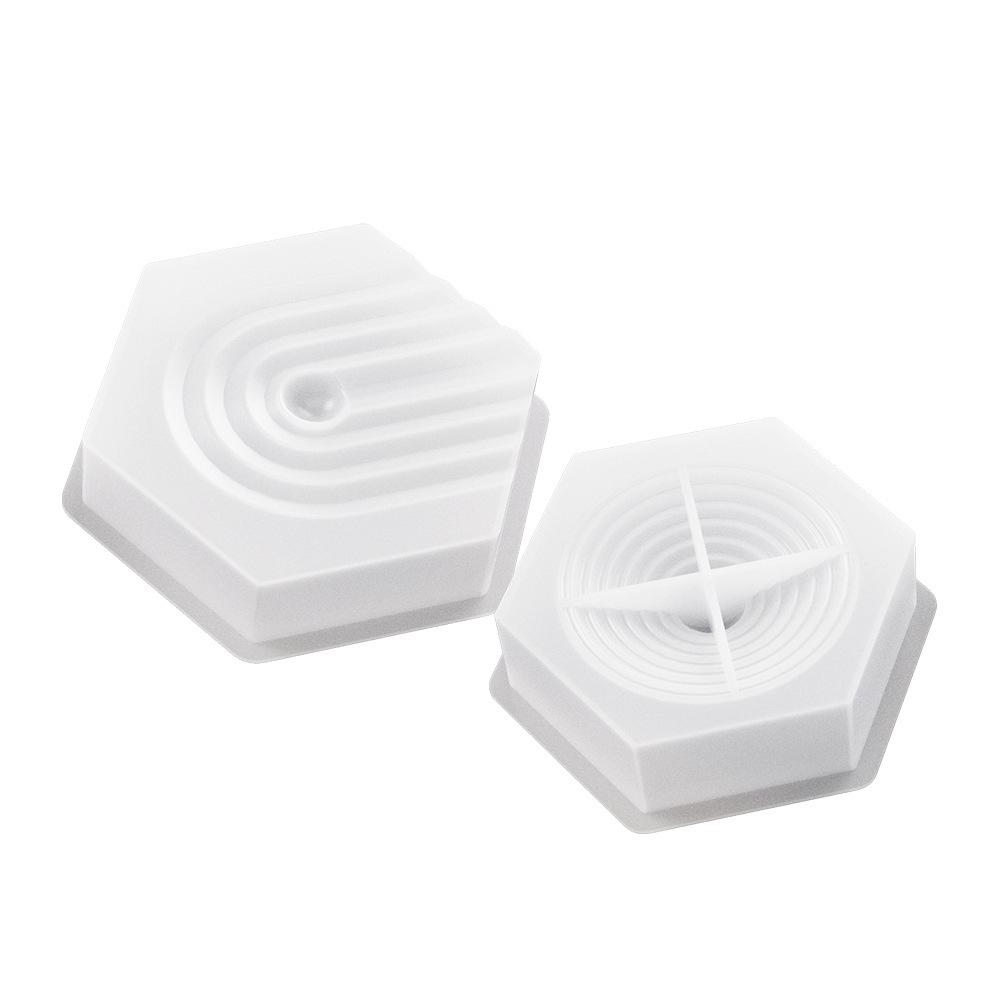 Gypsum Cement Coaster Mold: Hexagonal, Round, U-shaped, Striped Jewelry Display Silicone Mold